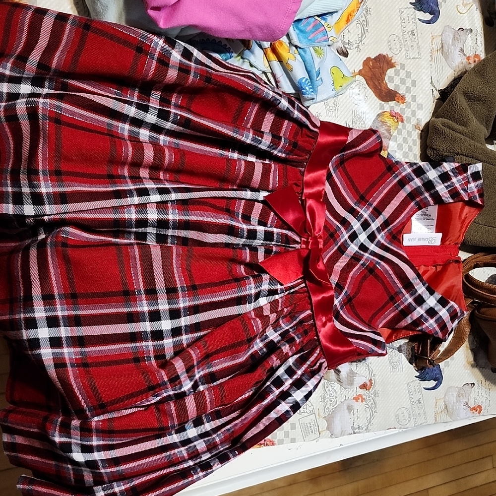 Bonnie Jean Red Plaid Formal Dress